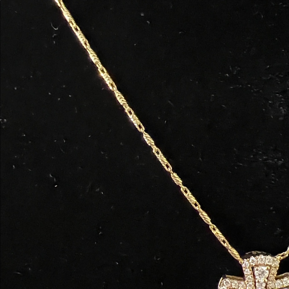18K Diamond, Yellow gold, Solid gold Cross, about 17.8 x 13.7mm 14k GOLD CHAIN - Picture 5 of 17
